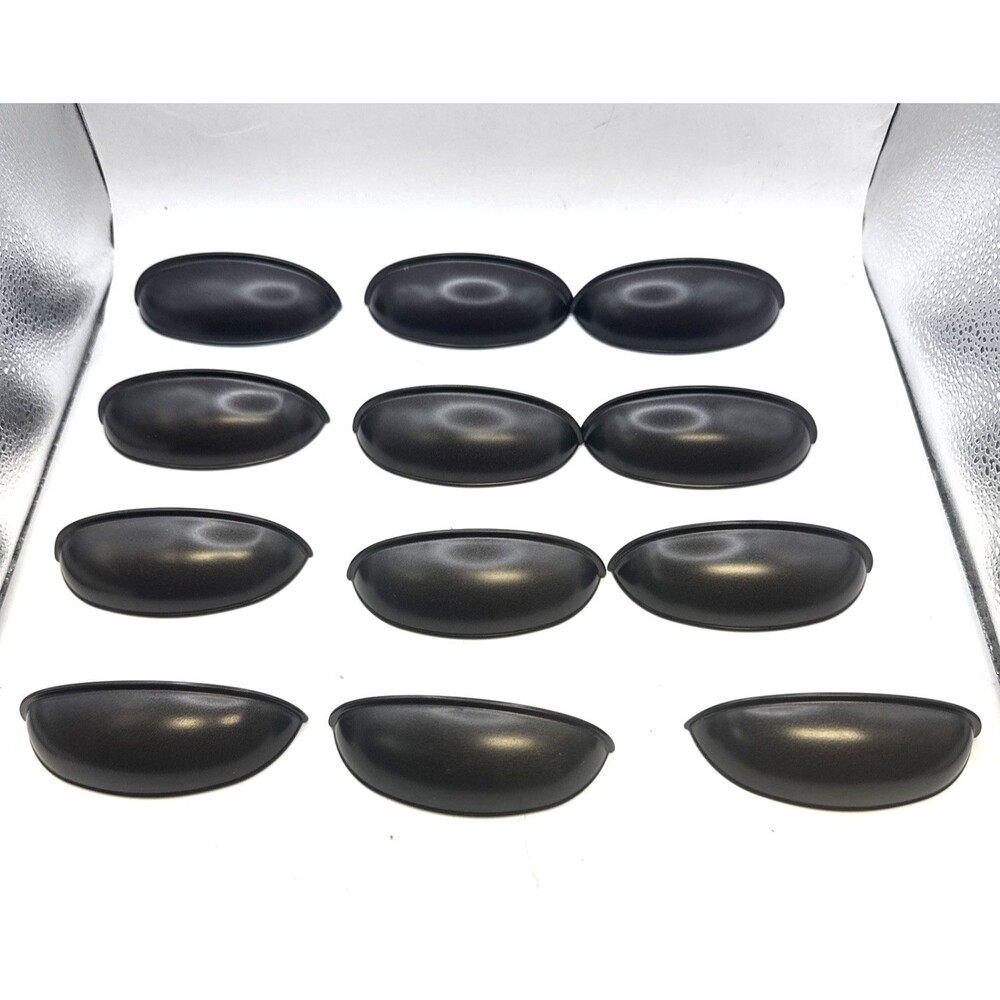 DARK BROWN BRONZE Cup Drawer Pulls Handles Set of 12 Center to Center 4"